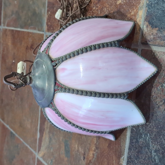 Vintage Slag Glass Pendant Light - Picture 6 of 12